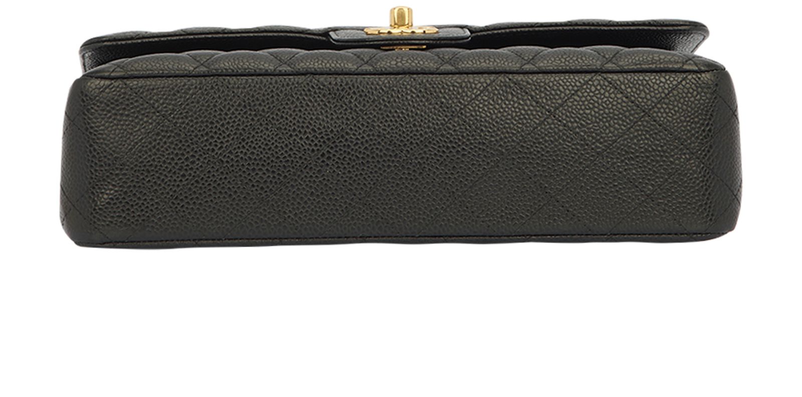 Medium Double Flap, &pound;4,900, Handbags, Black, Caviar Leather, Top view
